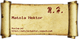 Matola Hektor névjegykártya